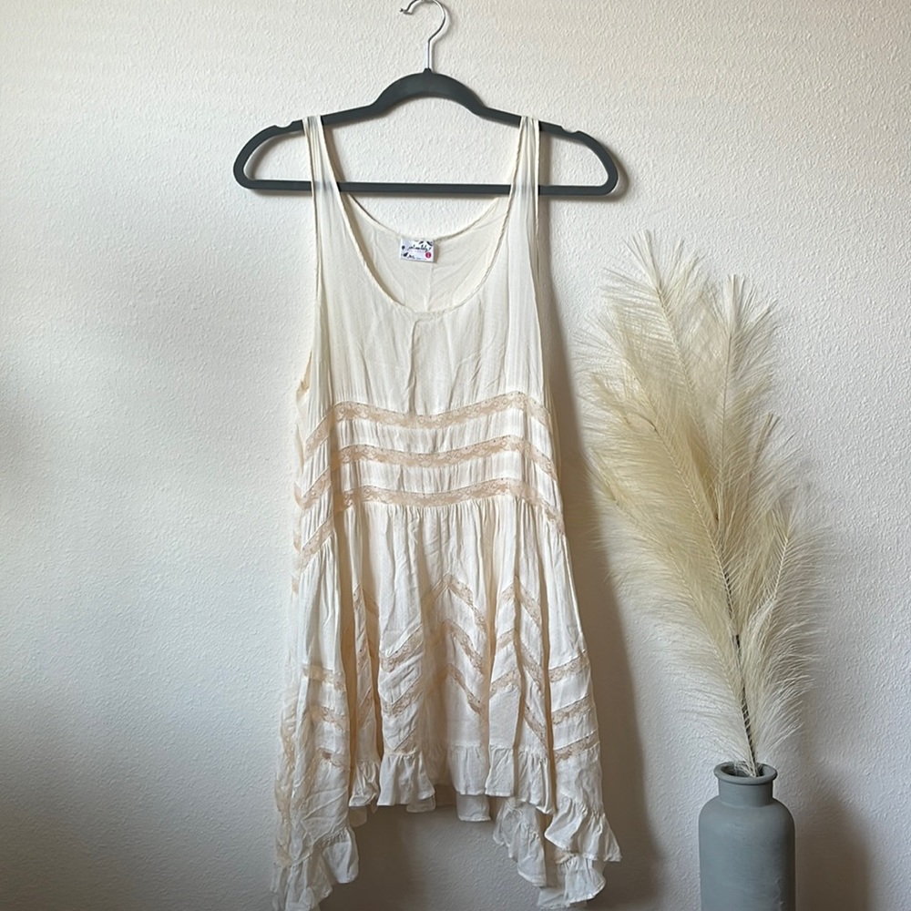Free People Voile and Lace Trapeze Slip Medium